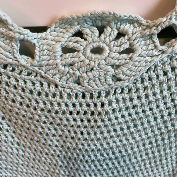 Revolve Tularosa Coverup Womens L The Izzy Crochet Mint Green Mermaid Mini Dress - Picture 7 of 10